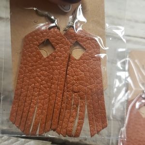 New brown leather earrings